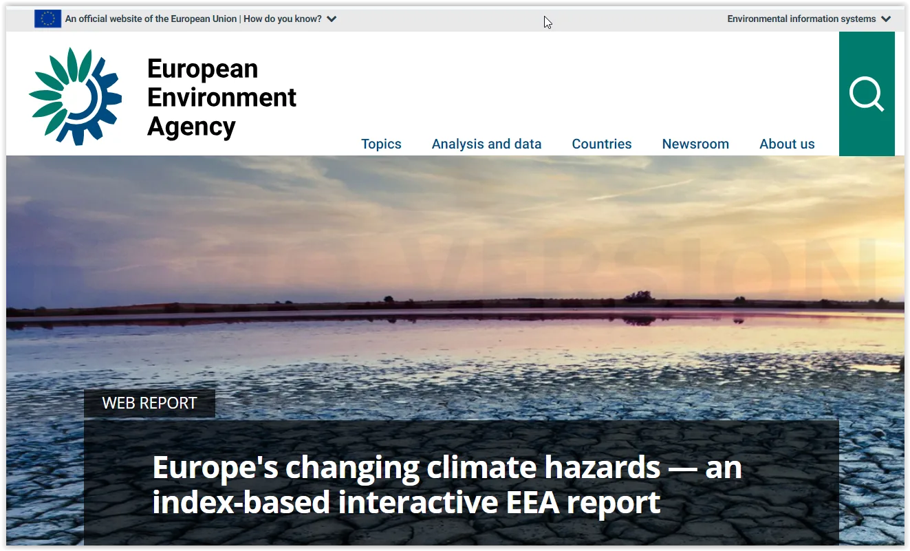 European Climate Risk Assessment (EUCRA) multi-hazard framework showing compound coastal flood risk indicators